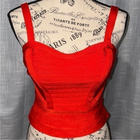 WOW Couture Red Bandage Crop Top - Picture 3 of 6